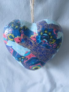 Decoupaged heart