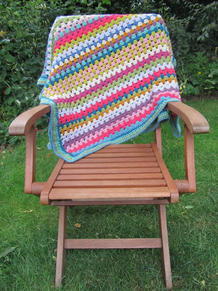 crochet blanket over chair