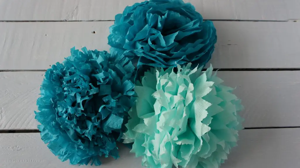 Blue Paper Flowers