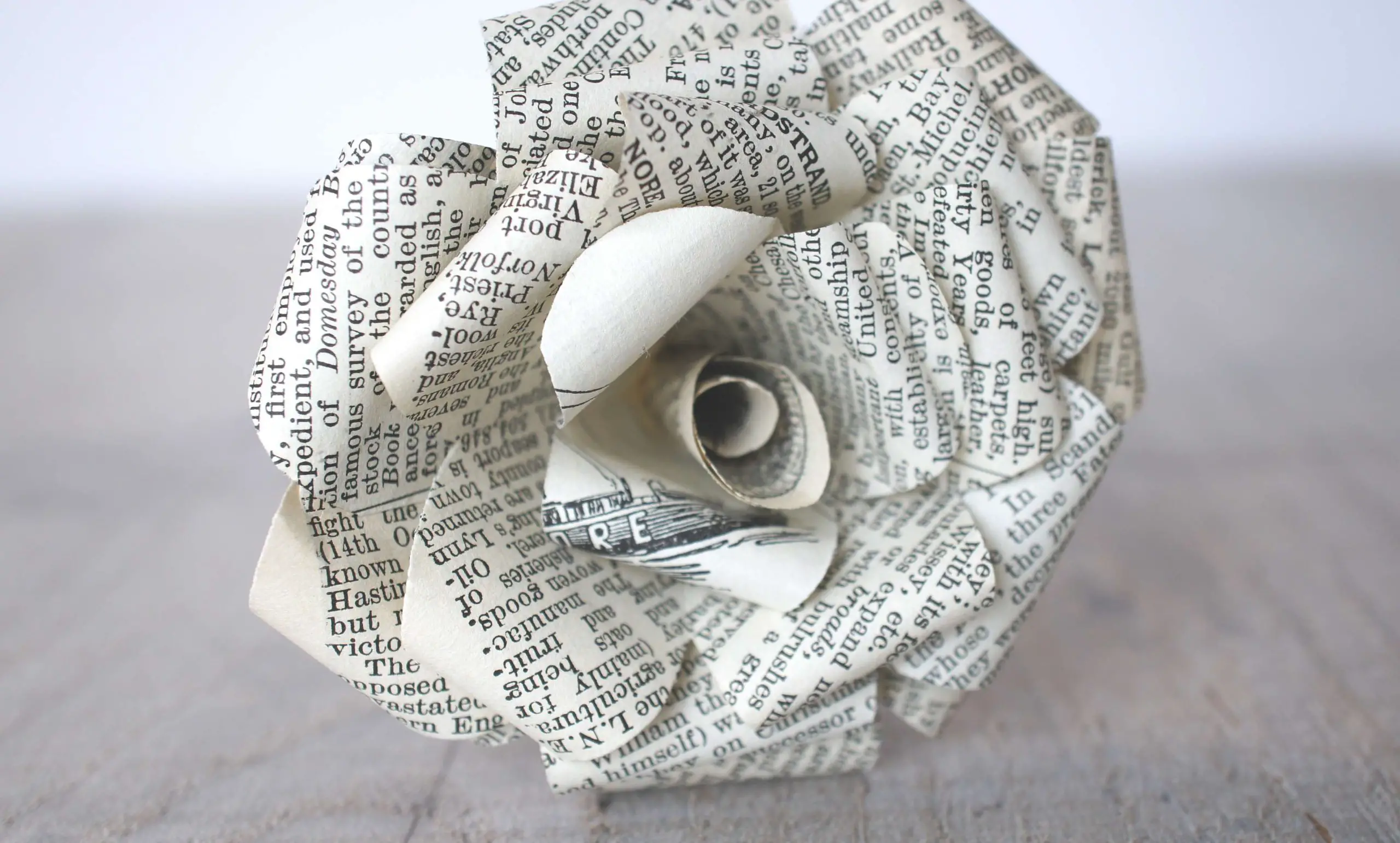book page rose paper flower