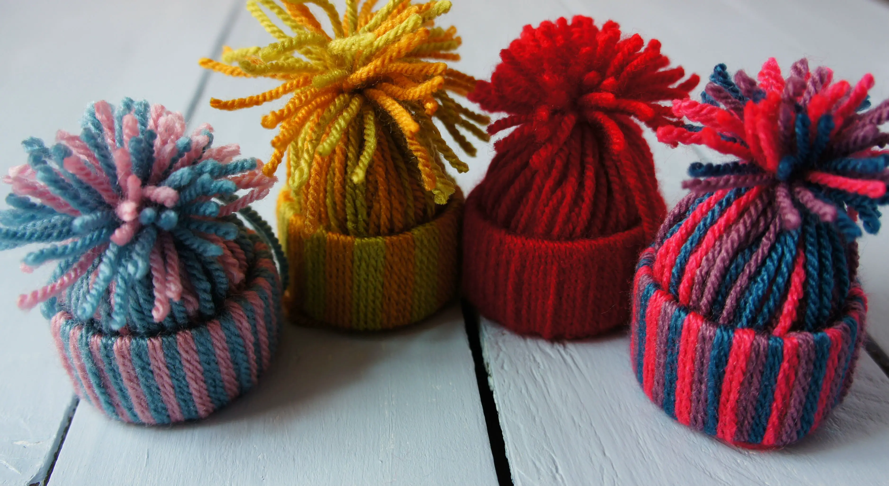 Woolly Hat Ornaments Completed