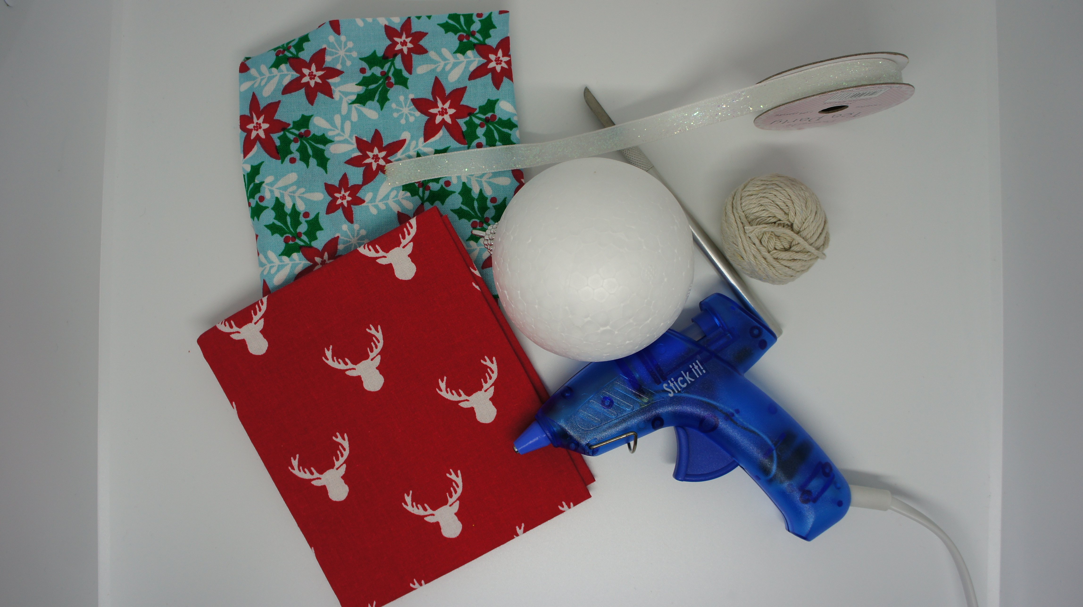 Christmas Fabric Ornament supplies