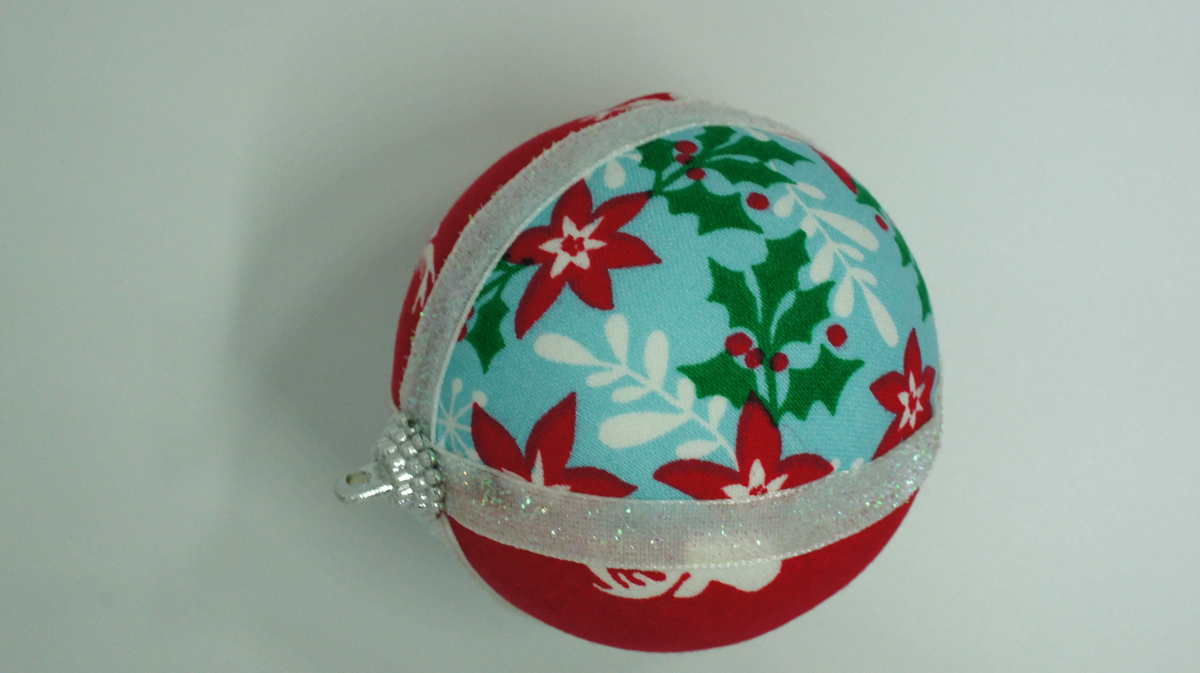 Christmas Fabric Ornament with ribbon attached