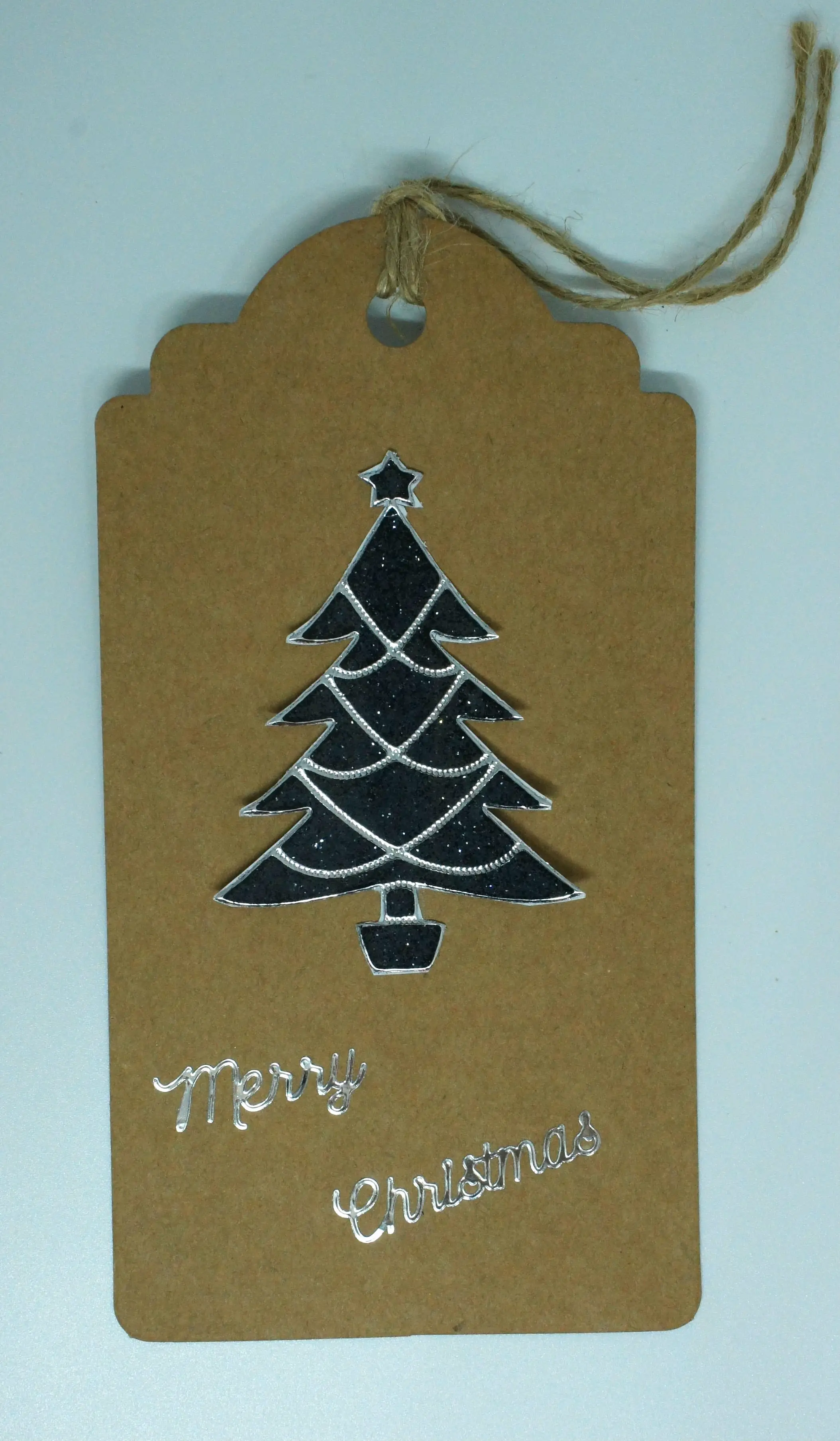 Black Christmas tree tag