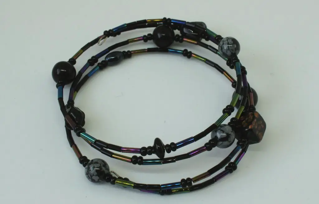 black memory wire bracelet