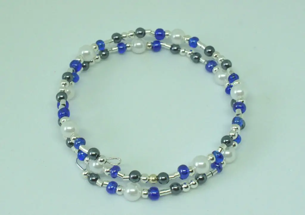 Blue and silver bracelet