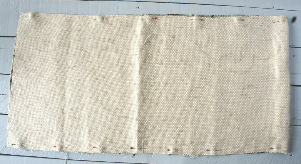 Fabric Folded and pinned