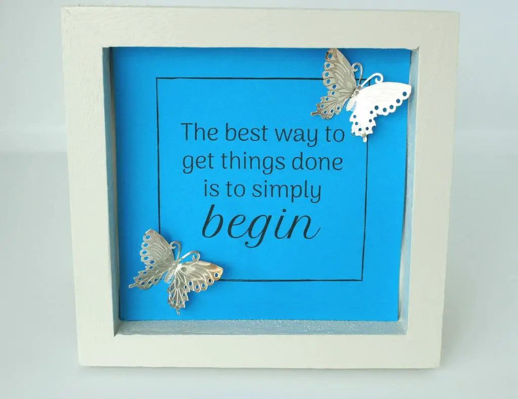 Framed Inspirational Picture Blue