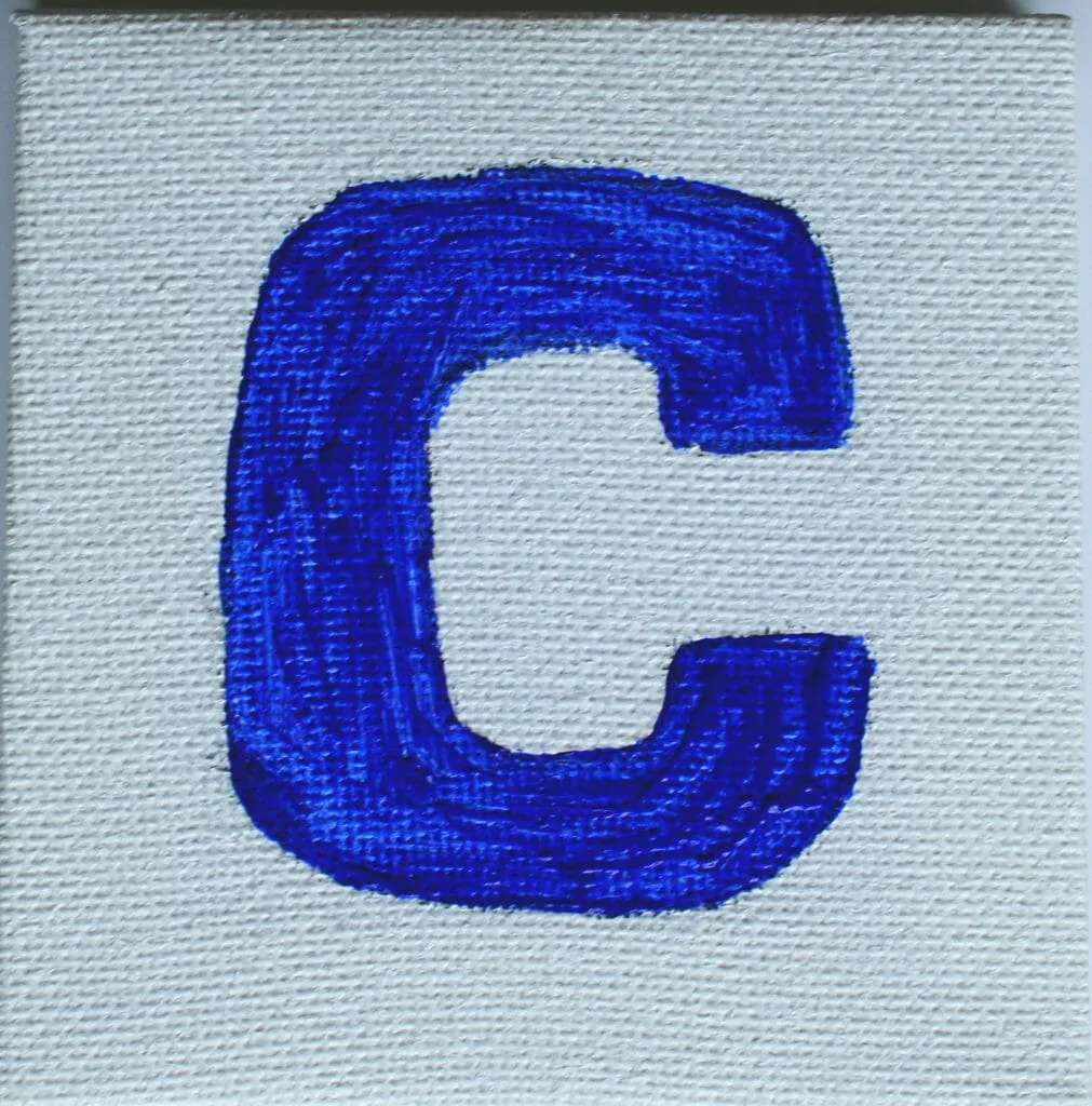 Painted C on canvas