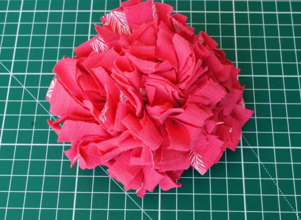 Completed fabric flower