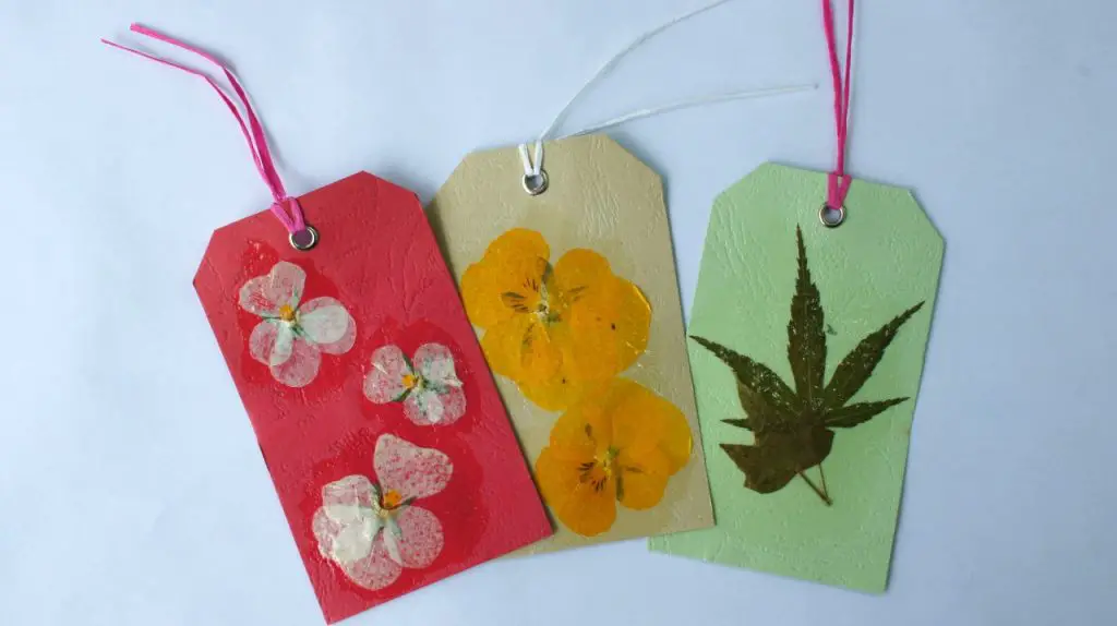 Pressed Flower Art Gift tags