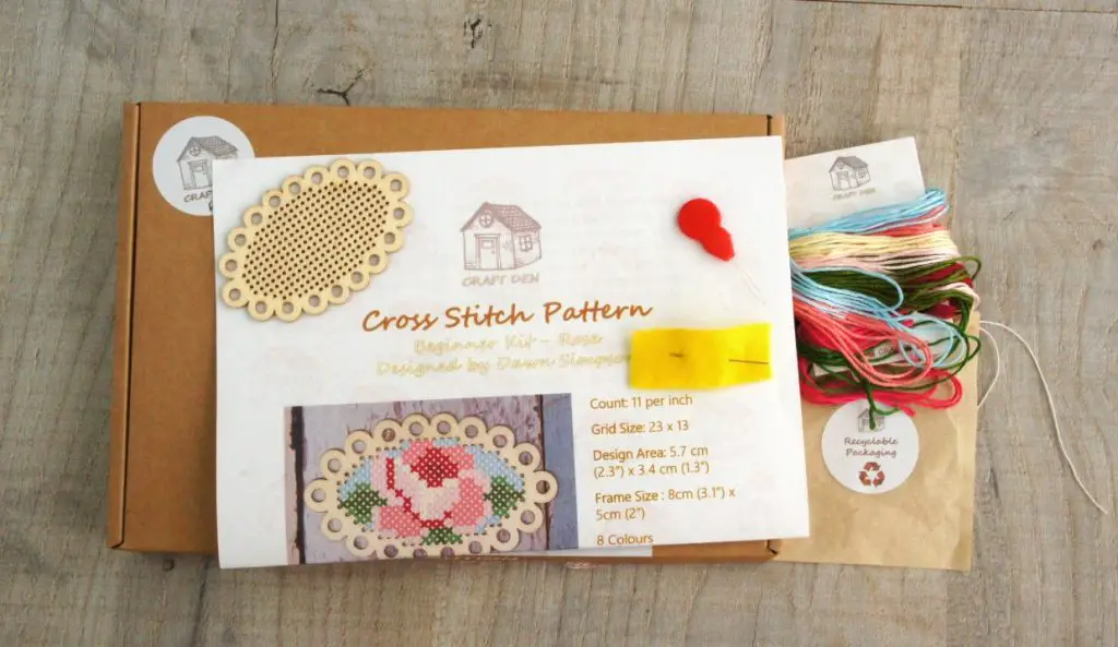 Cross Stitch Starter Kit Rose - Craft Den