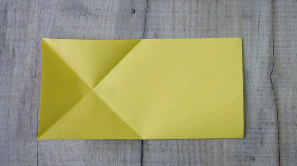 Second origami fold opened out