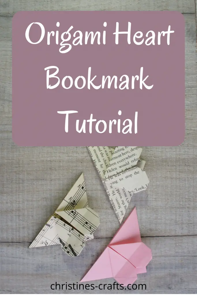 origami heart corner bookmark