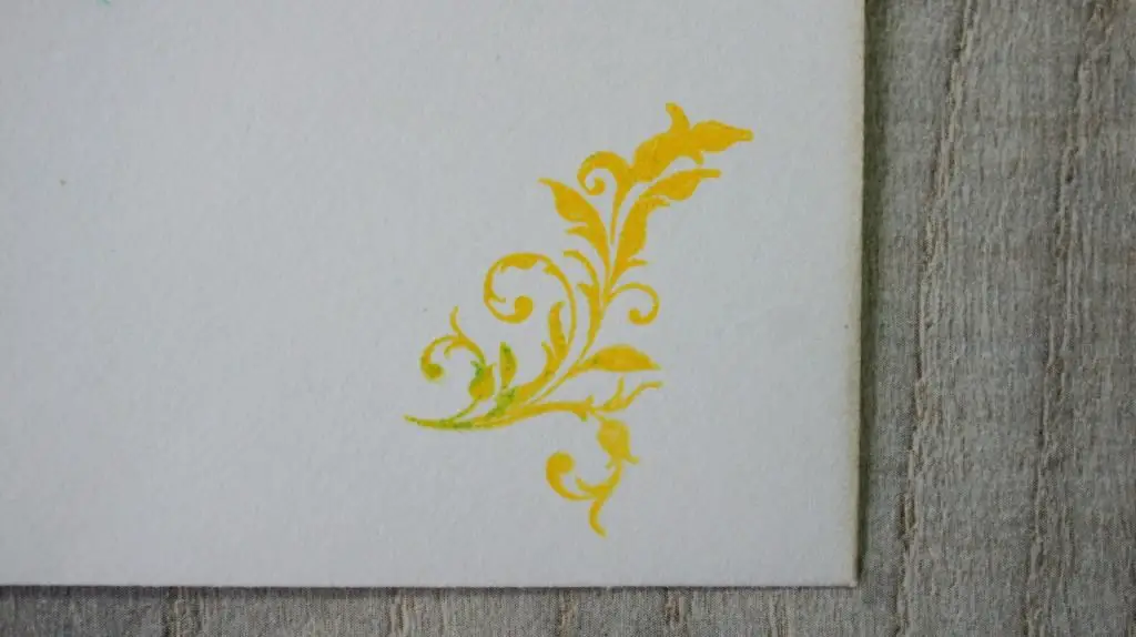 Corner of stamped envelope 