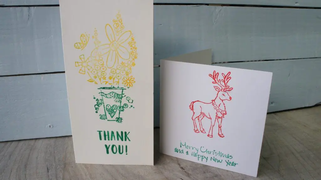 Two stamped cards - using stamps
