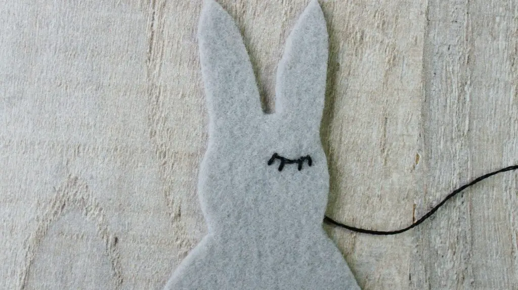 felt rabbit eye completed