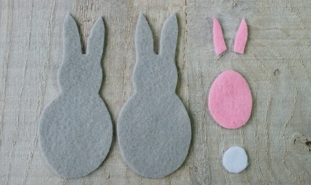 felt rabbit felt pieces