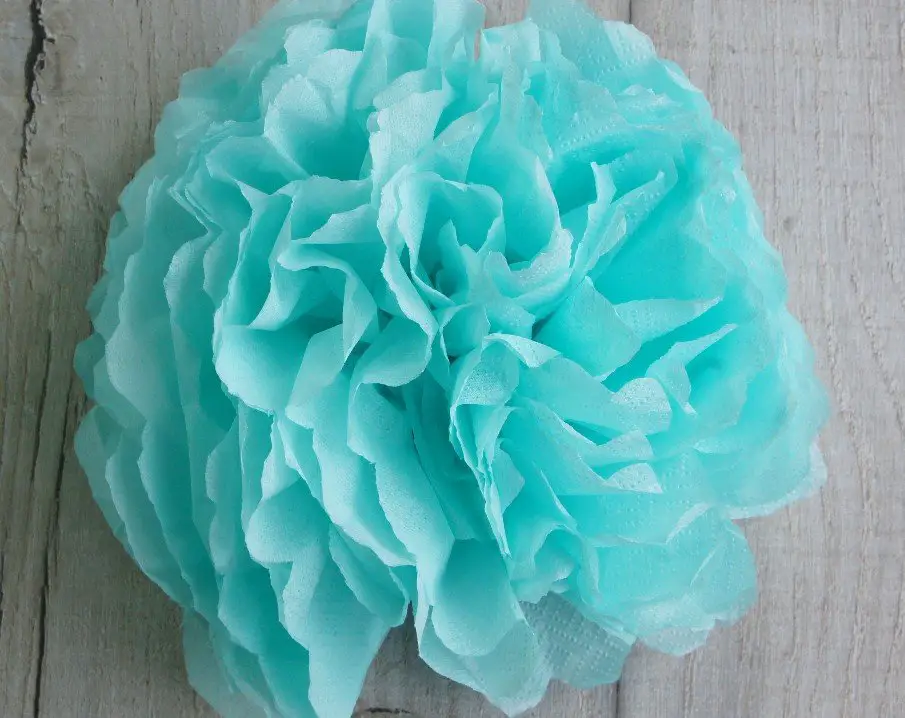 blue tissue paper flower cropped
