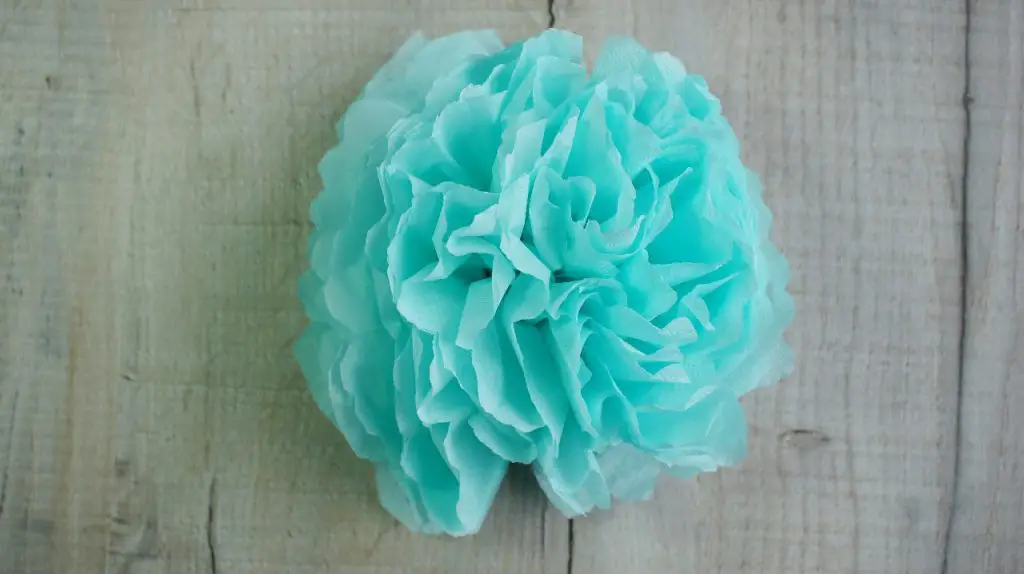 completed tissue paper flower