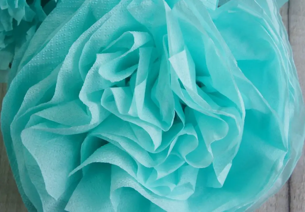 completed tissue paper flower with no trimming