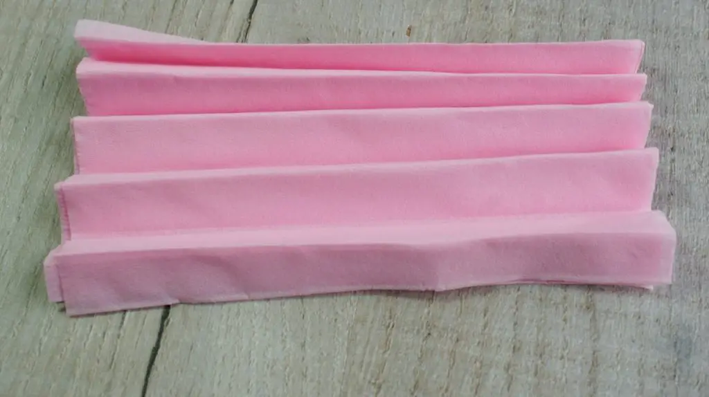 pink squares folded