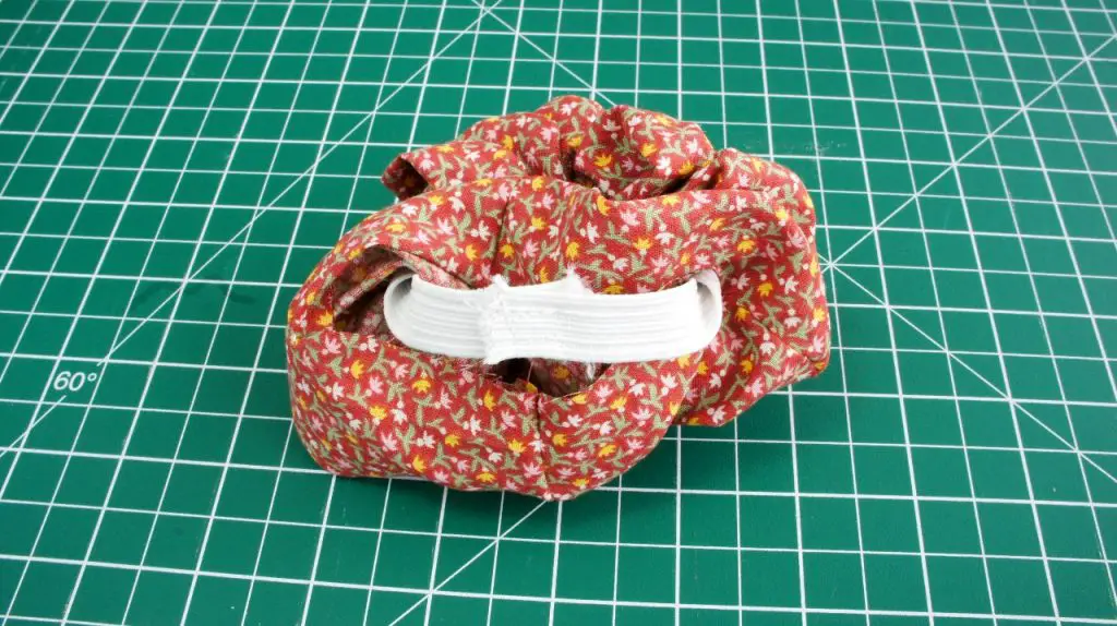 Elastic sewn in scrunchie