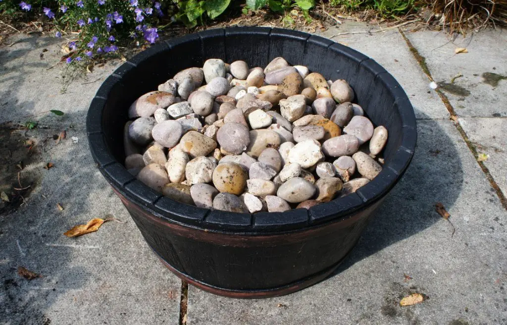 stones in DIY water feature