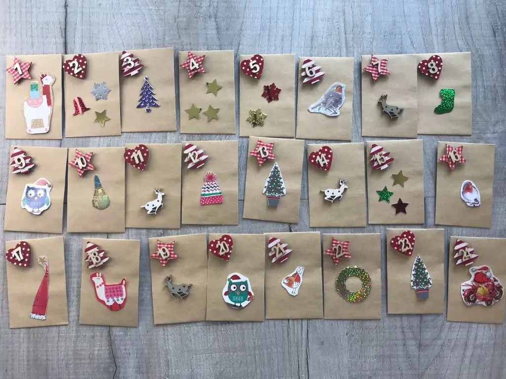 advent calendar envelopes decorated