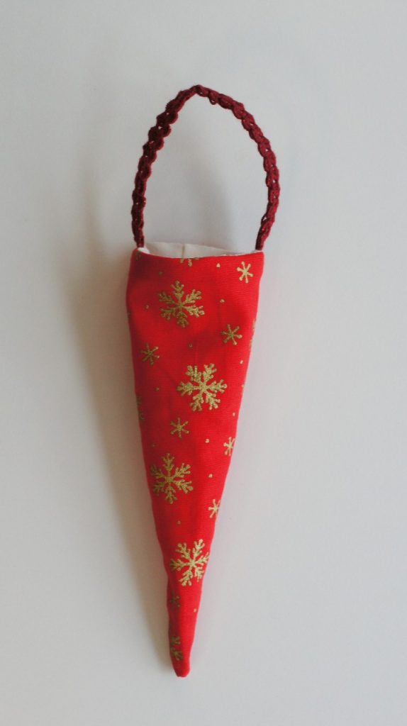 completed red traditional  Norwegian Christmas tree decoration