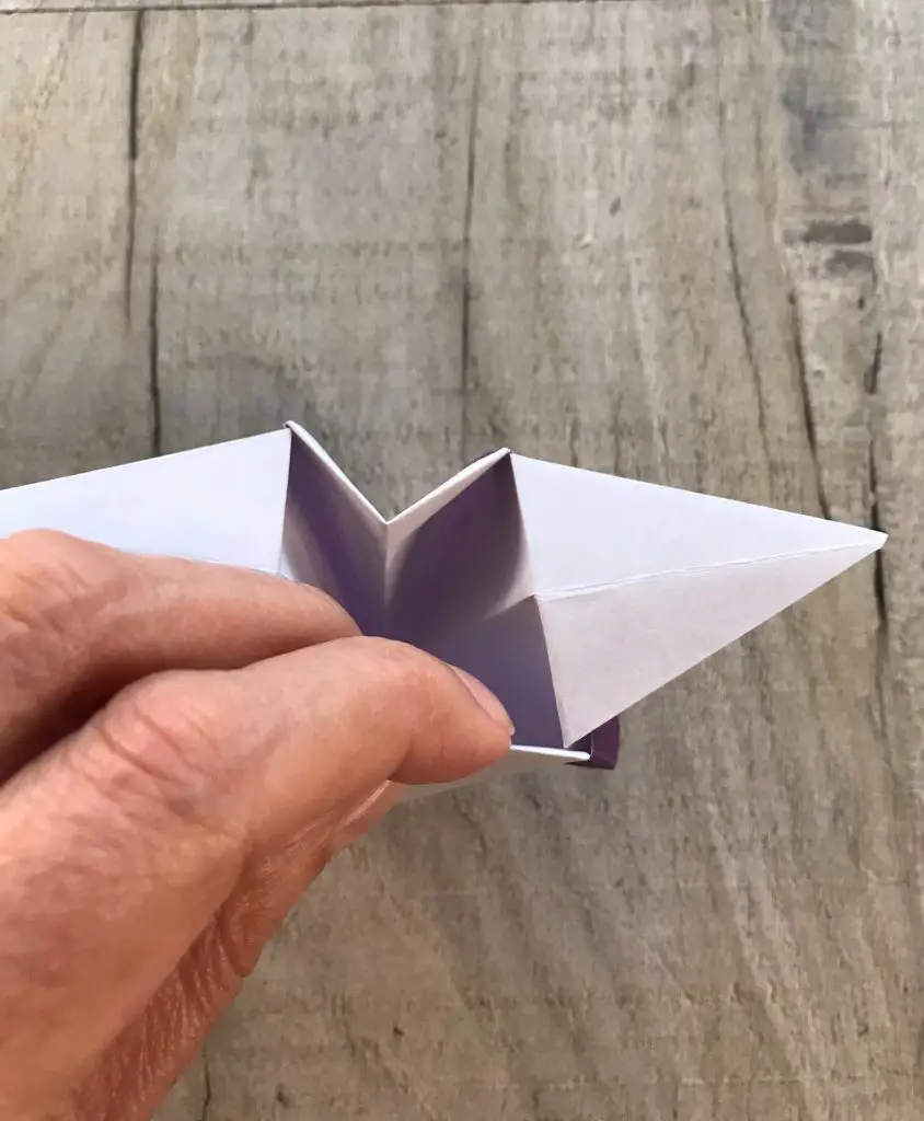 opening up the origami box