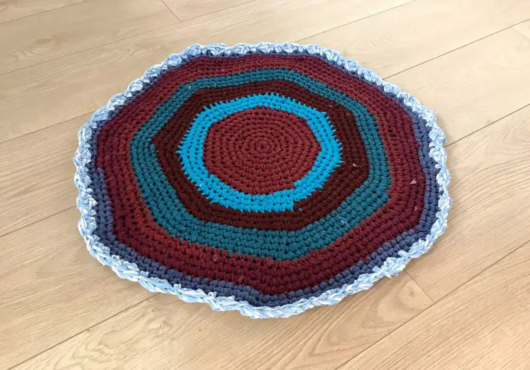 Crochet a Free Round T-Shirt Yarn Rug the Easy Way