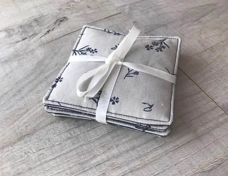 Sew Stylish Fabric Coasters from Fabric Scraps in under 10 minutes!