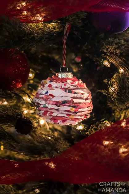 Twisted paper Christmas tree ornament