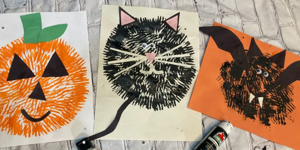 Fork-Painted-Halloween-Crafts-for-Kids