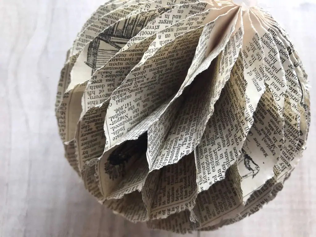 close up of honeycomb paper ball