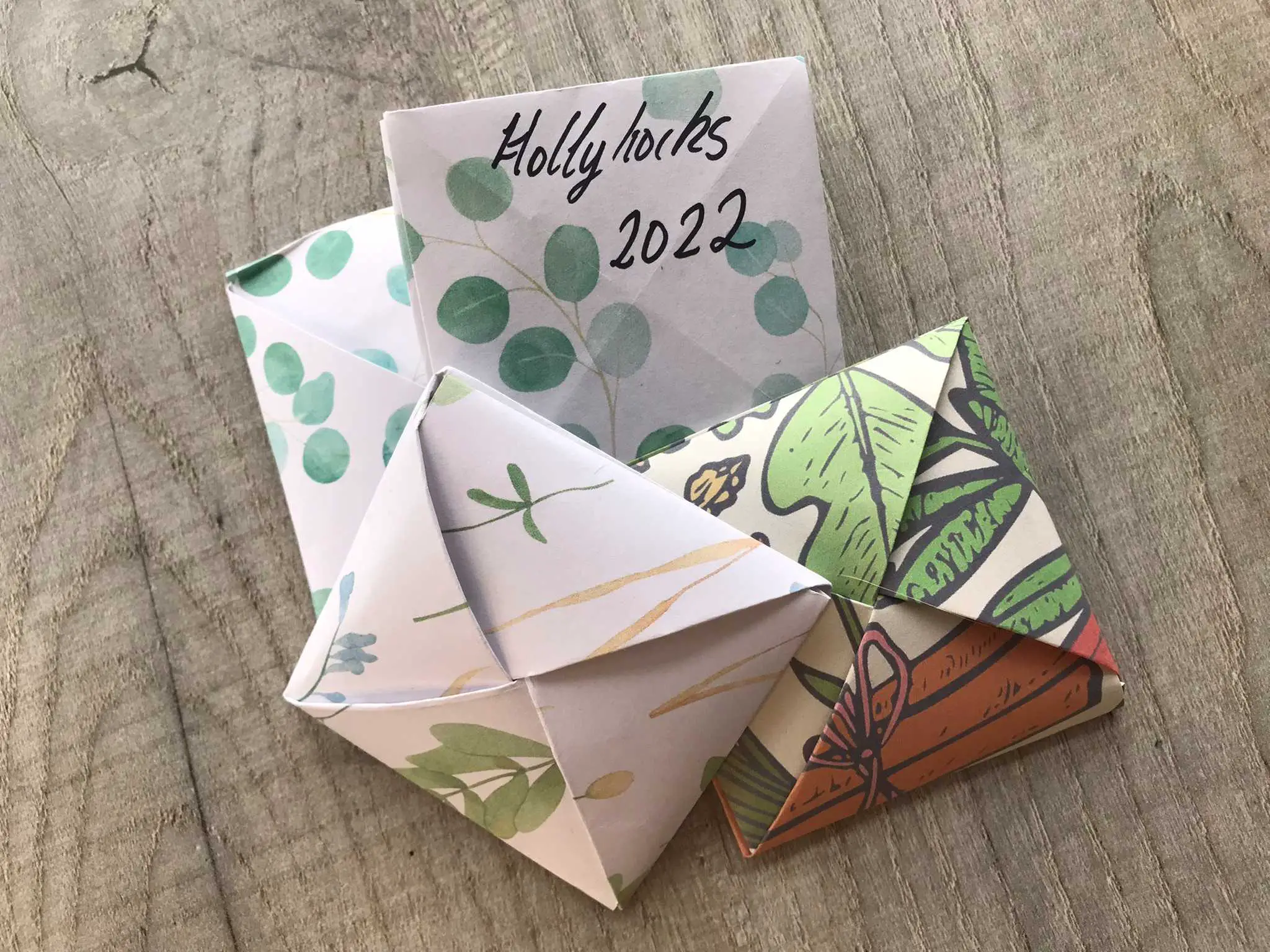 selection of Origami seed packets