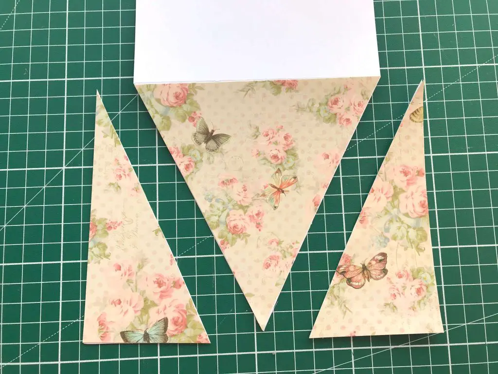 pretty card glued onto DIY greeting card and then front cut