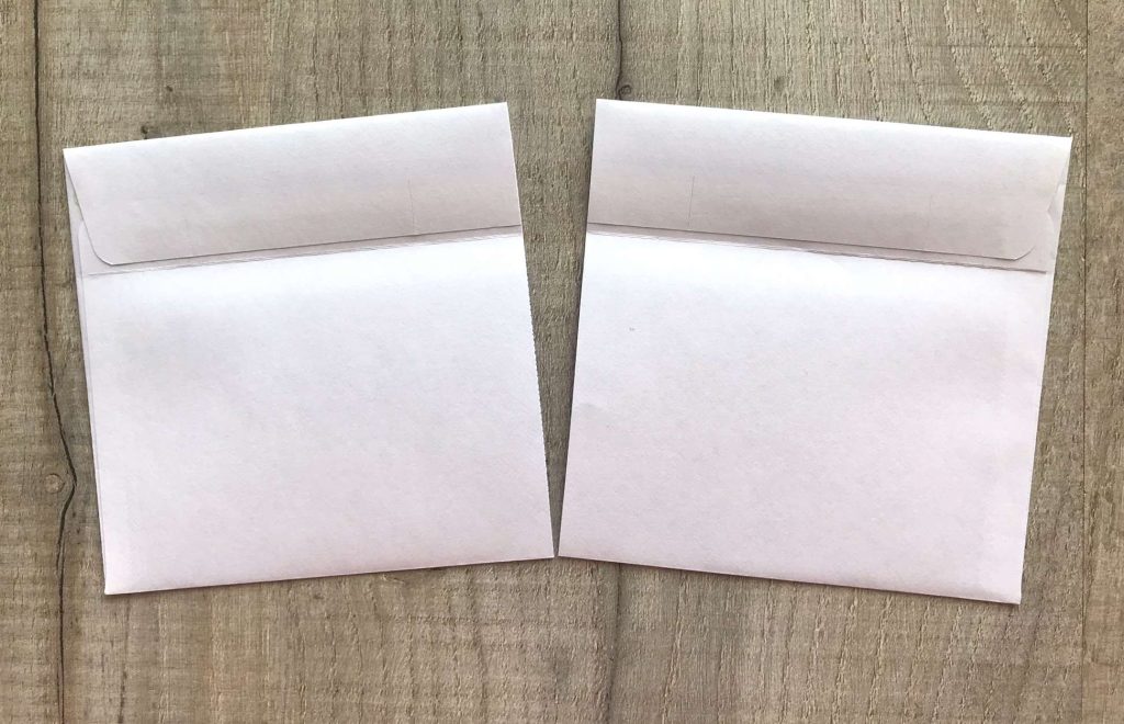 Cut envelope in half
