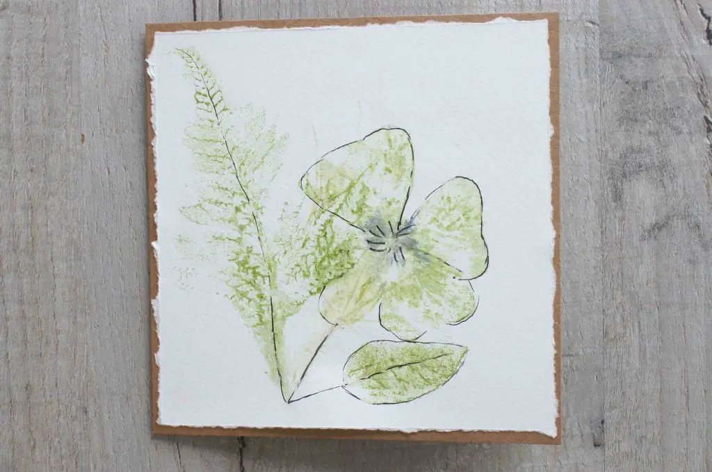 square leaf pounding art card