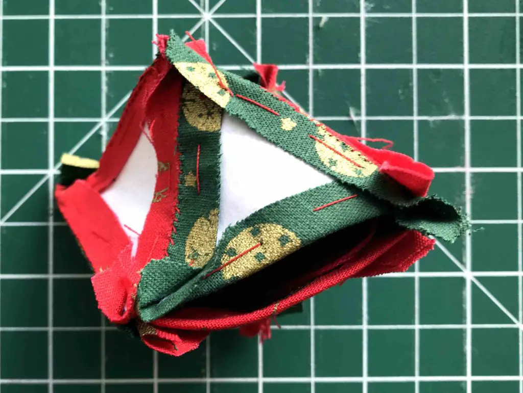 Christmas fabric ornament sewn