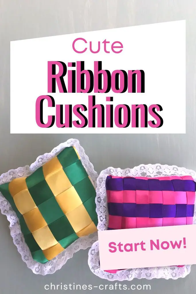 ribbon cushions Pinterest pin