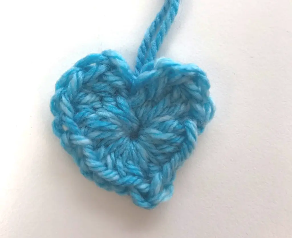 completed crochet heart