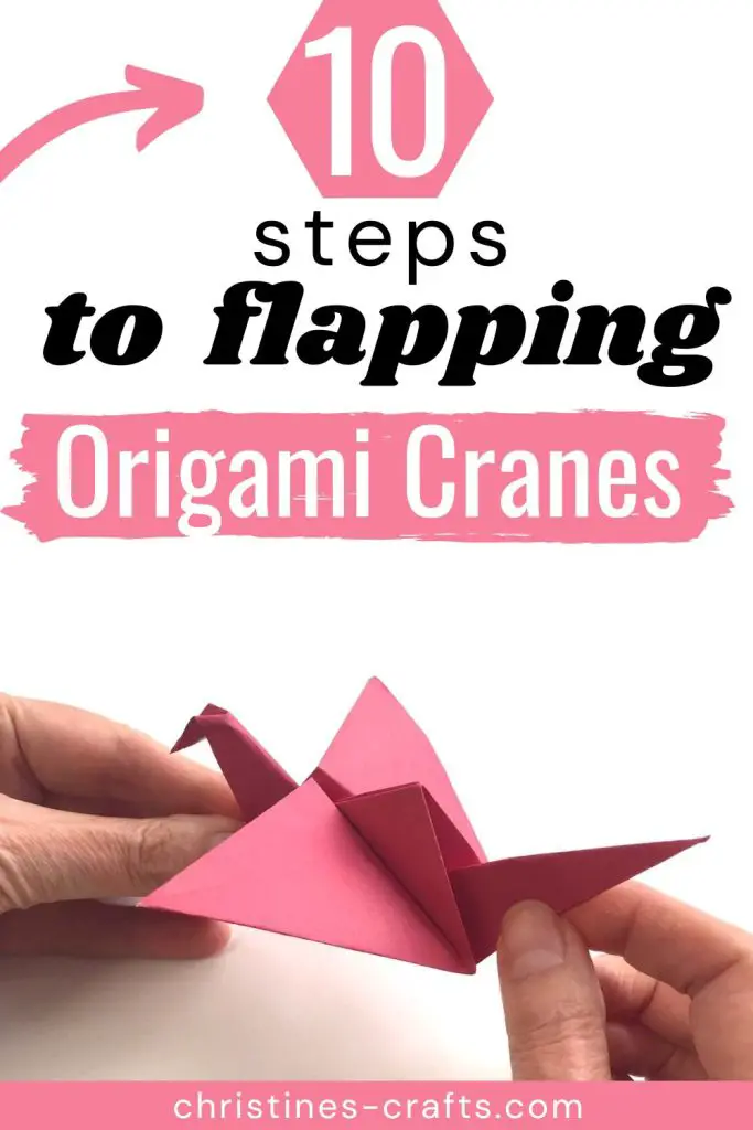 origami crane pin for Pinterest