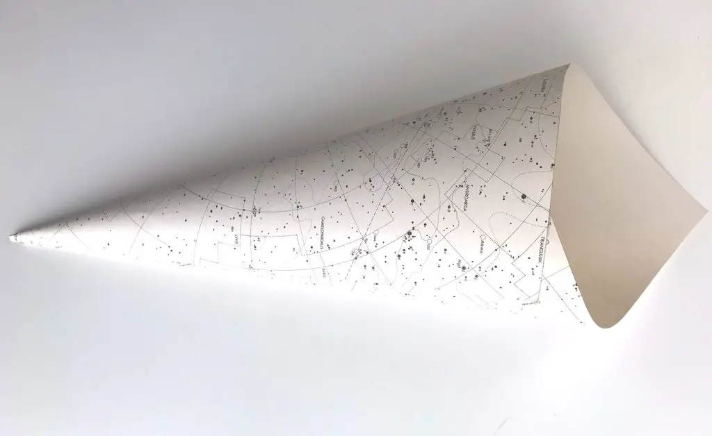 confetti cone made from star chart