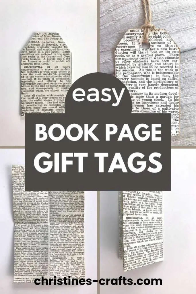 book page gift tags Pinterest pin