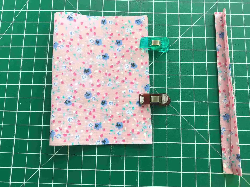 fabric pieces pinned and pressed