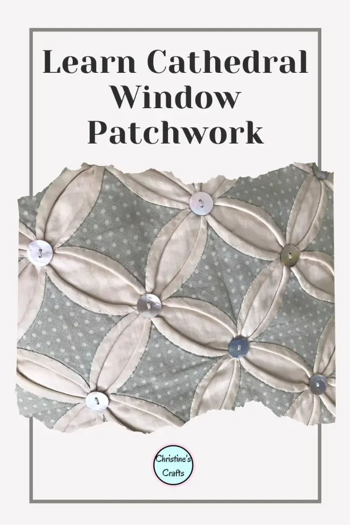 cathedral window patchwork Pinterest pin