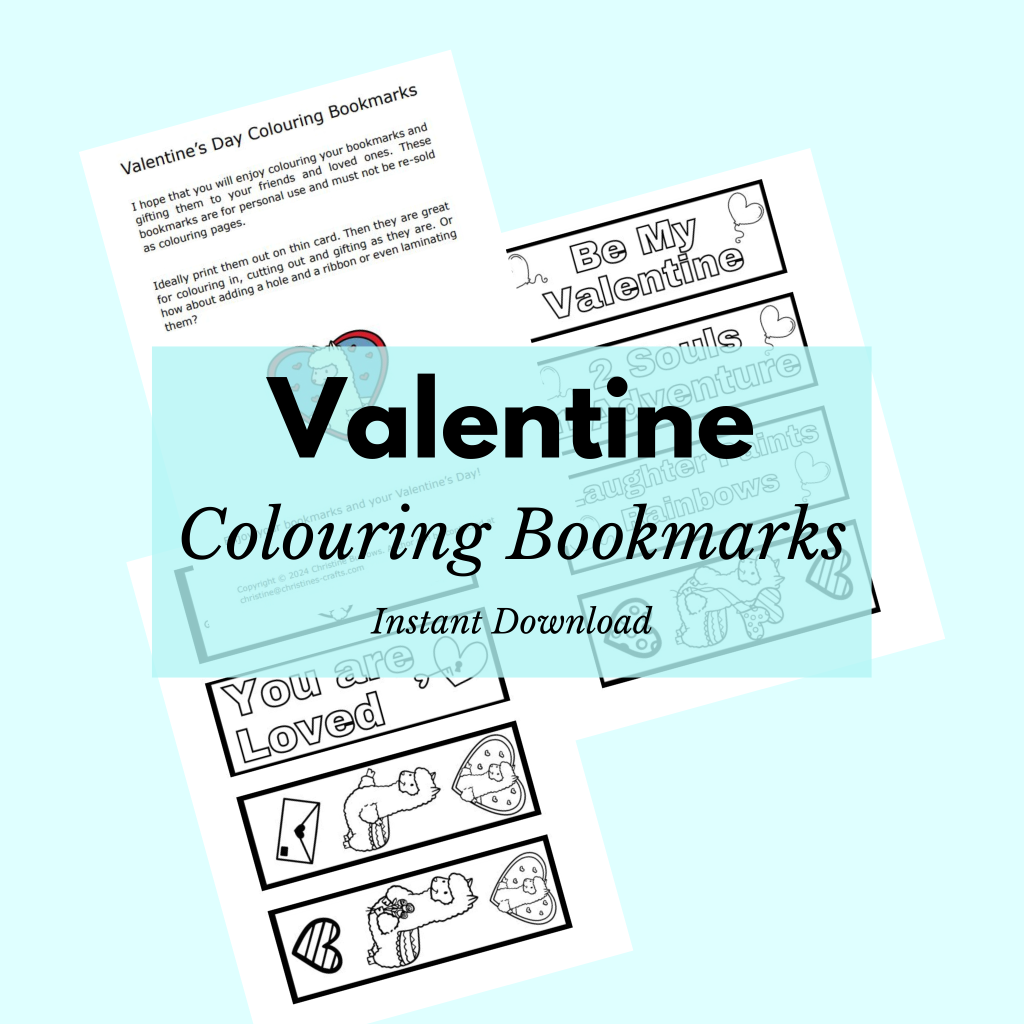 Valentine's Day Colouring Bookmarks