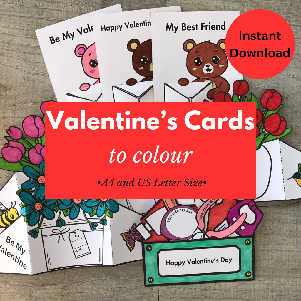 Valentine's Cards to Colour & Make